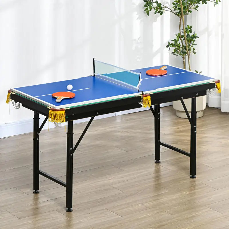 Mesa de billar y tenis de mesa 2 en 1 con accesorios incluidos, 140 × 63 × 80 cm, azul verdoso