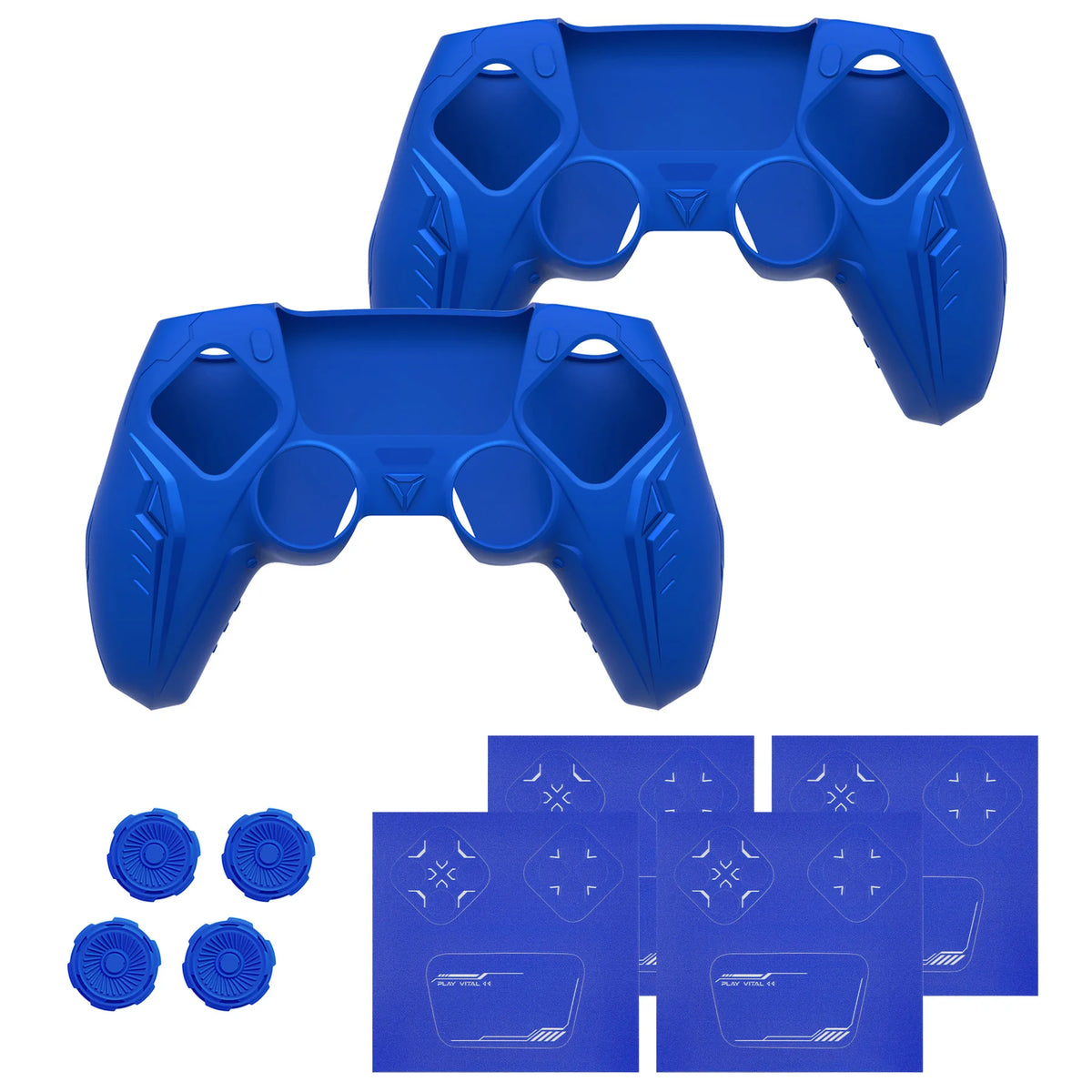 Funda de silicona PlayVital para mando de PS5 - Cubierta con diseño CyberMech futurista compatible con la base de carga oficial de PS5