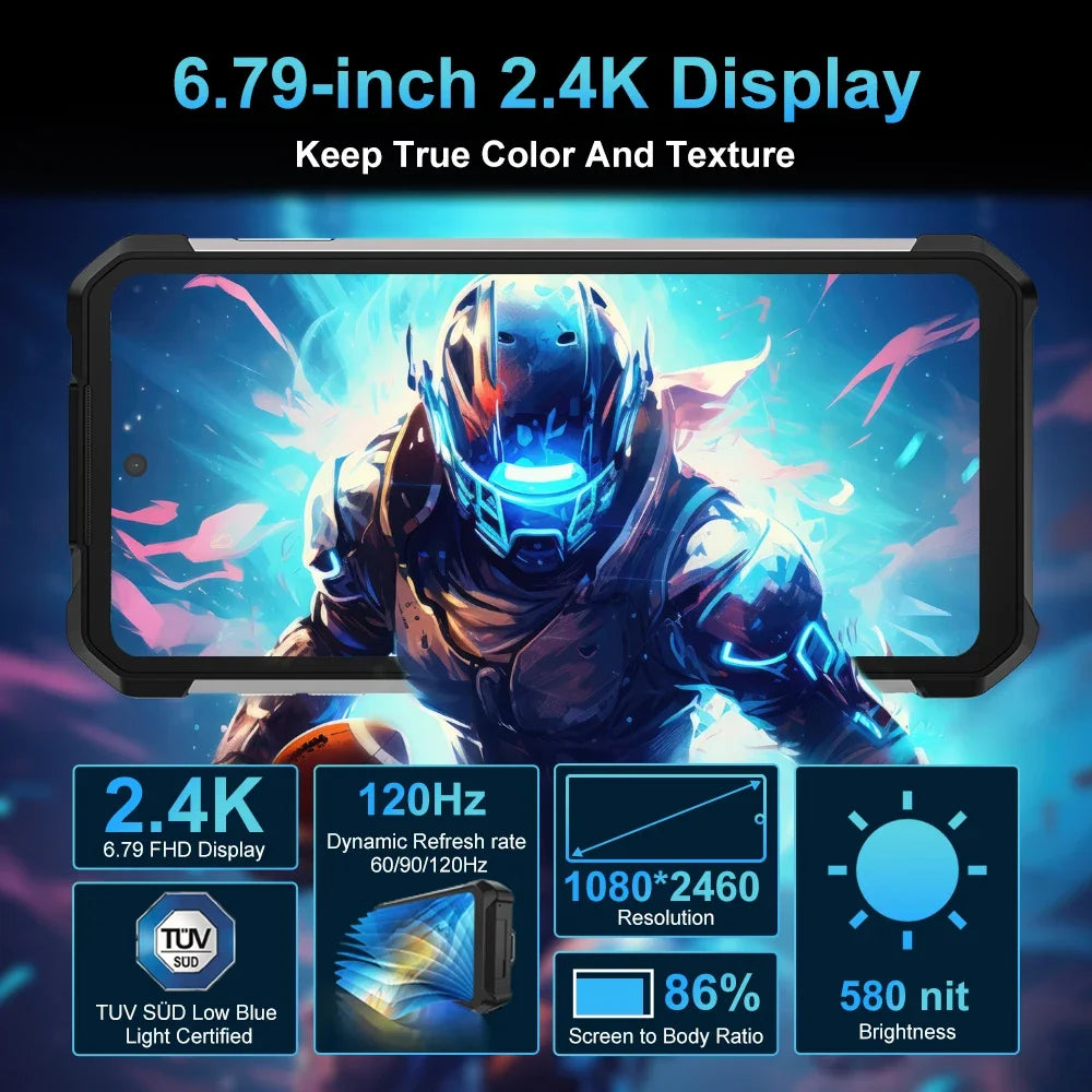 8849 Tank 2 PRO Smartphone resistente con proyector Pantalla de 6,79" 2,4 K 24 GB 512 GB Teléfono móvil 23800 mAh 120 W Teléfono Android 14