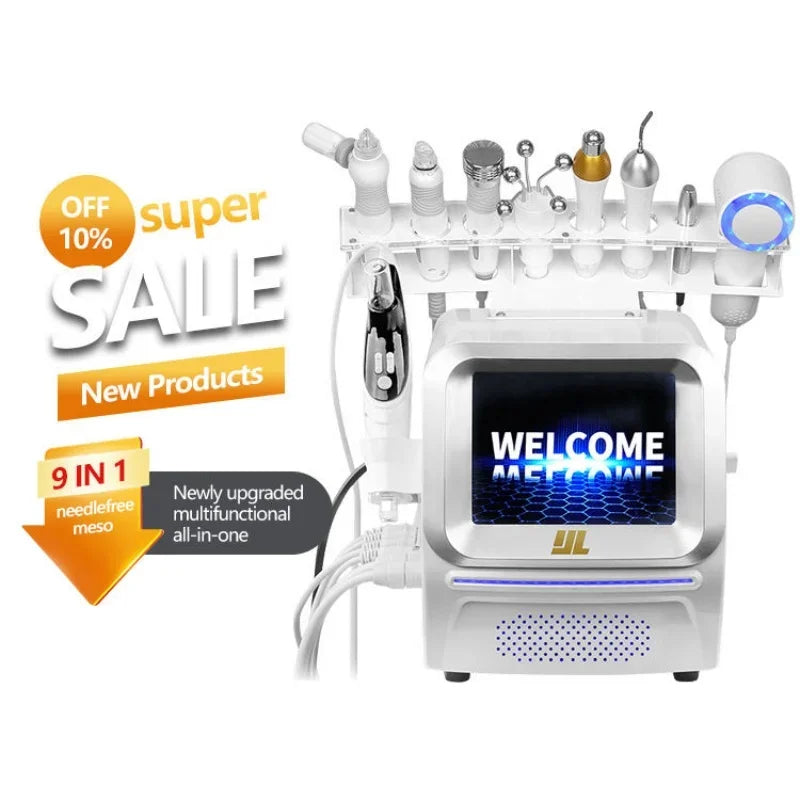 Nueva Máquina Multifuncional para el Cuidado de la Piel 9 en 1, Eliminador de Puntos Negros, Exfoliación, Lifting, Hidrodermoabrasión