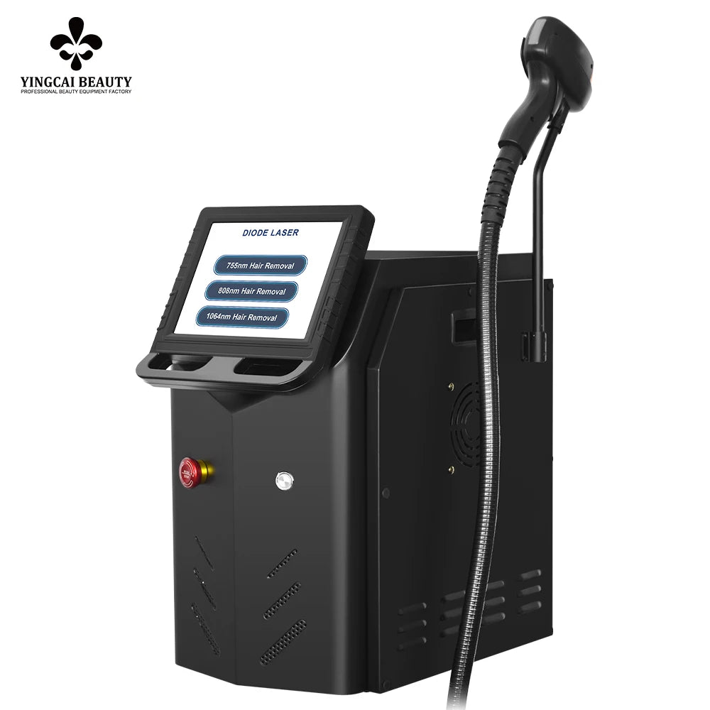 Máquina de depilación láser de diodo de 808 nm, con 3 longitudes de onda, para una depilación permanente, indolora y sin necesidad de medicamentos, ideal para el cuidado de la piel en la zona de las axilas y el cuerpo.