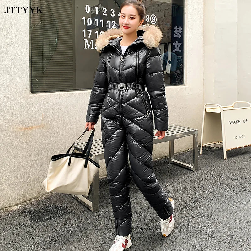 -30 ° Traje de Nieve de una Pieza para Mujer, Mono de Esquí, Chaqueta de Snowboard para Invierno, Traje Cálido para Actividades al Aire Libre