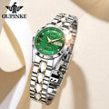 OUPINKE 3169 Reloj mecánico automático de lujo, elegante y moderno para mujer, con calendario de día y fecha, resistente al agua, regalo original