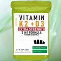 30 Parches de Vitamina K2 con D3, Contienen Complejo de Vitamina D y K, Biotina y Ácido Fólico Premium, Parche Transdérmico