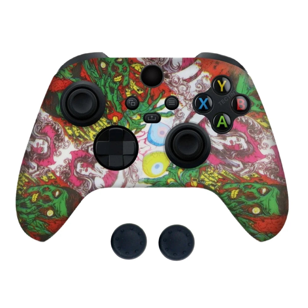 Funda Protectora de Silicona Suave Antideslizante y Antigolpes con Impresión por Transferencia de Agua para Controles de Xbox Series X/S