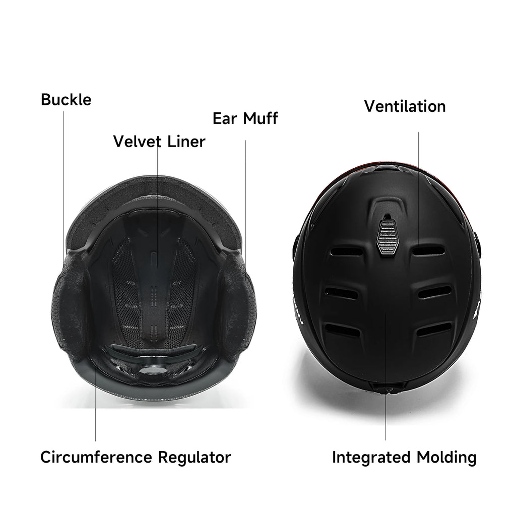 Visera 2 en 1, casco de esquí y Snowboard, máscara de nieve desmontable, antiniebla, Anti-uv, gafas integradas, escudo de bajo peso para adultos, hombres y mujeres