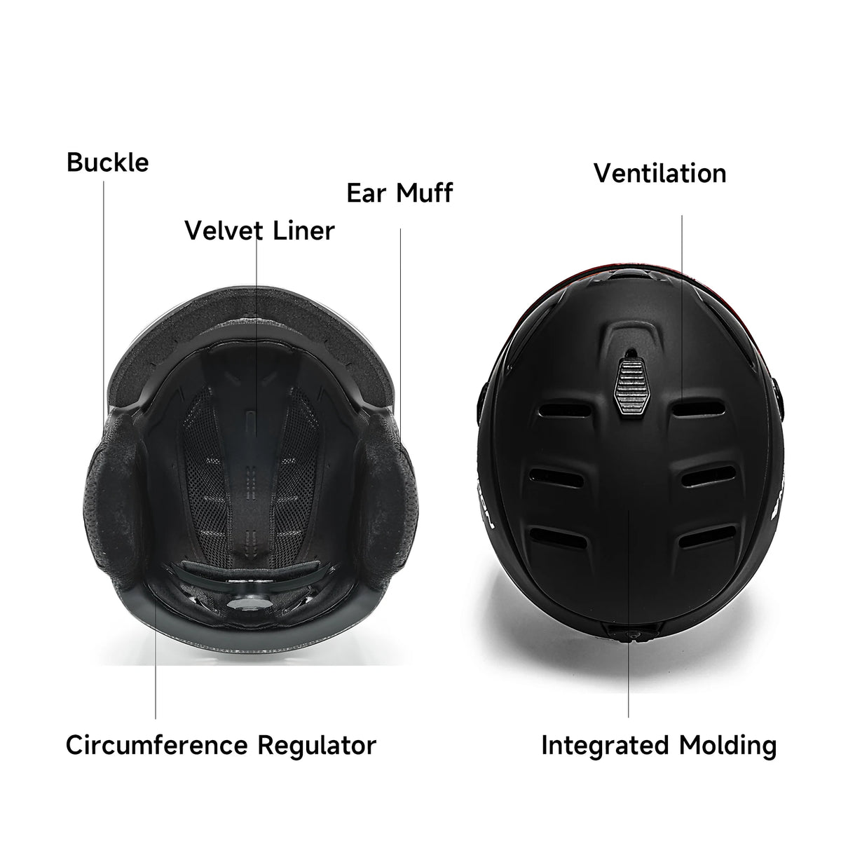 Visera 2 en 1, casco de esquí y Snowboard, máscara de nieve desmontable, antiniebla, Anti-uv, gafas integradas, escudo de bajo peso para adultos, hombres y mujeres