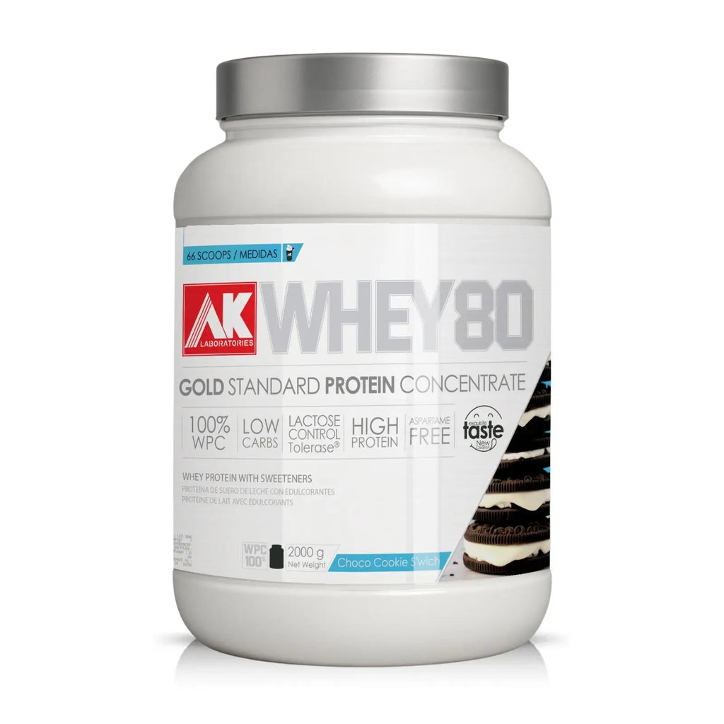AK Laboratories WHEY 80 AK ™ [2 KG] - Proteínas de Suero Lácteo PREMIUM fabricado por Microfiltración mecánica en frio bajo en lactosa, grasa… con aromas naturales.