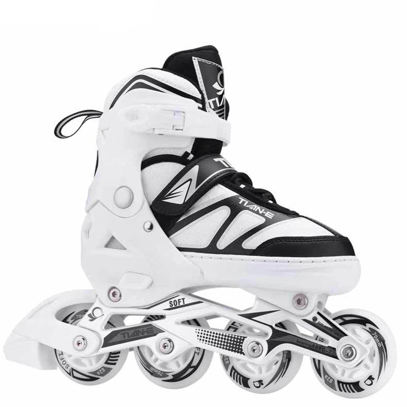 Flash-zapatos de patinaje en línea para adultos, patines profesionales de 4 ruedas, zapatillas de deporte de tamaño ajustable, práctica de patinaje al aire libre para niños