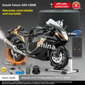 Large 1:6 Suzuki Hayabusa Super Sport Motorcycle Remote Start Alloy Simulation Sprayable Locomotive Pull Back Model Ornament