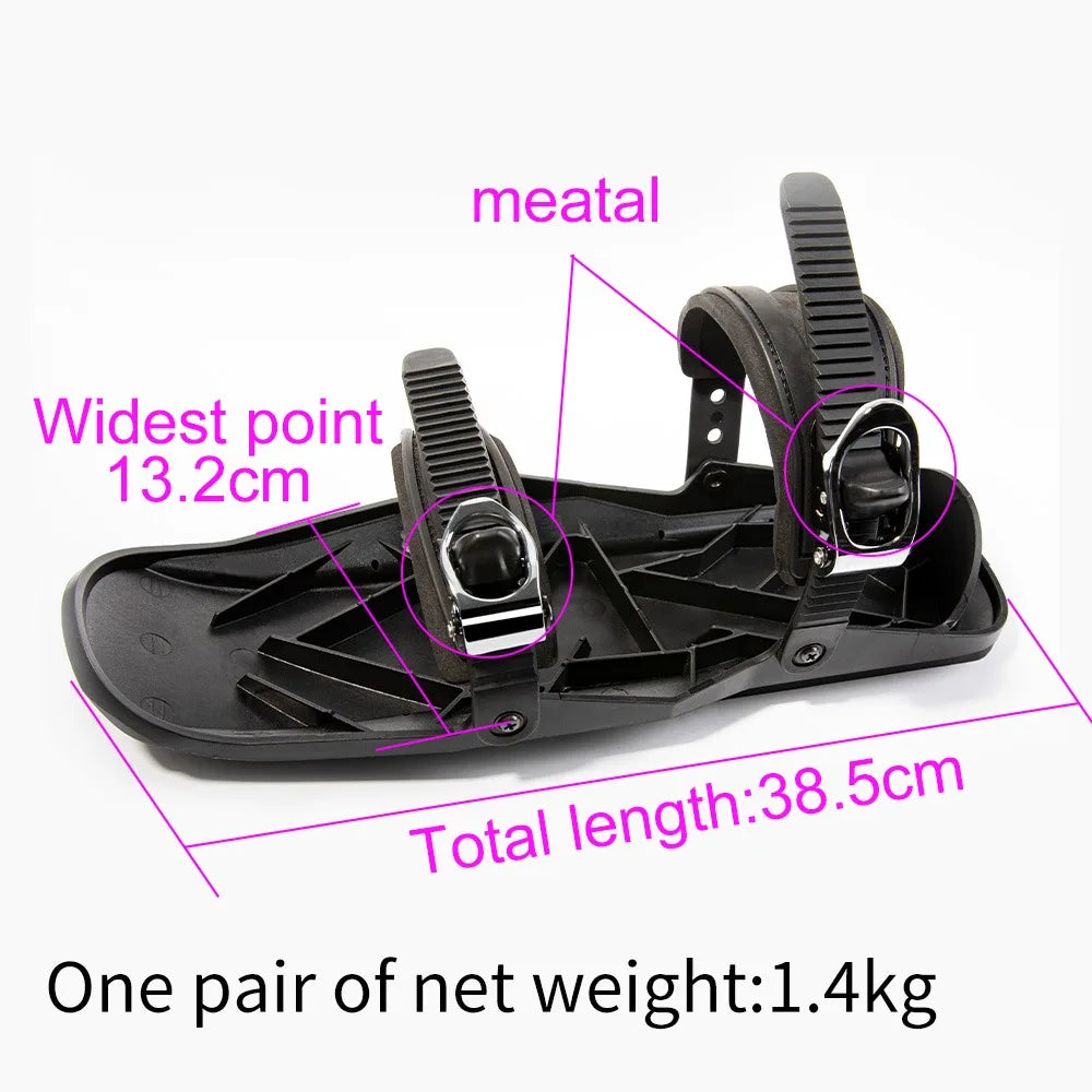 Mini patines de esquí cortos, botas de esquís, zapatos cortos ajustables para adultos, palas de nieve portátiles para deportes al aire libre en invierno, tabla de nieve