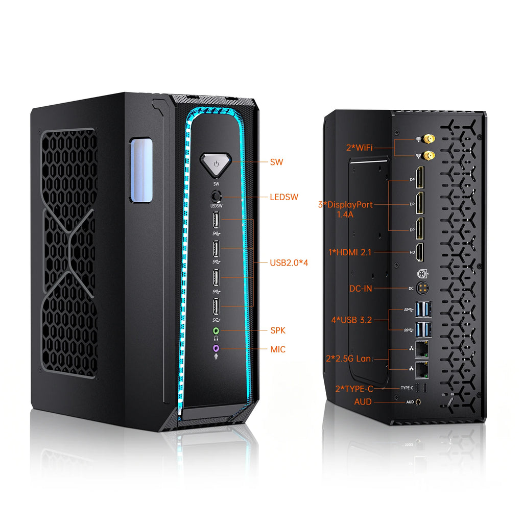 PC para juegos con refrigeración líquida MSECORE, AMD Ryzen 9 9950X3D, tarjeta gráfica RTX5070, memoria DDR5, doble SSD NVMe M.2, WiFi6E, BT5.3, LAN 2.5G, 8K