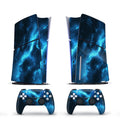 Vinyl Cover Skins for PS5 Slim Console 2PCS Galaxy Stickers Controller Wraps Set for PlayStation 5 Disc Edition Accessories