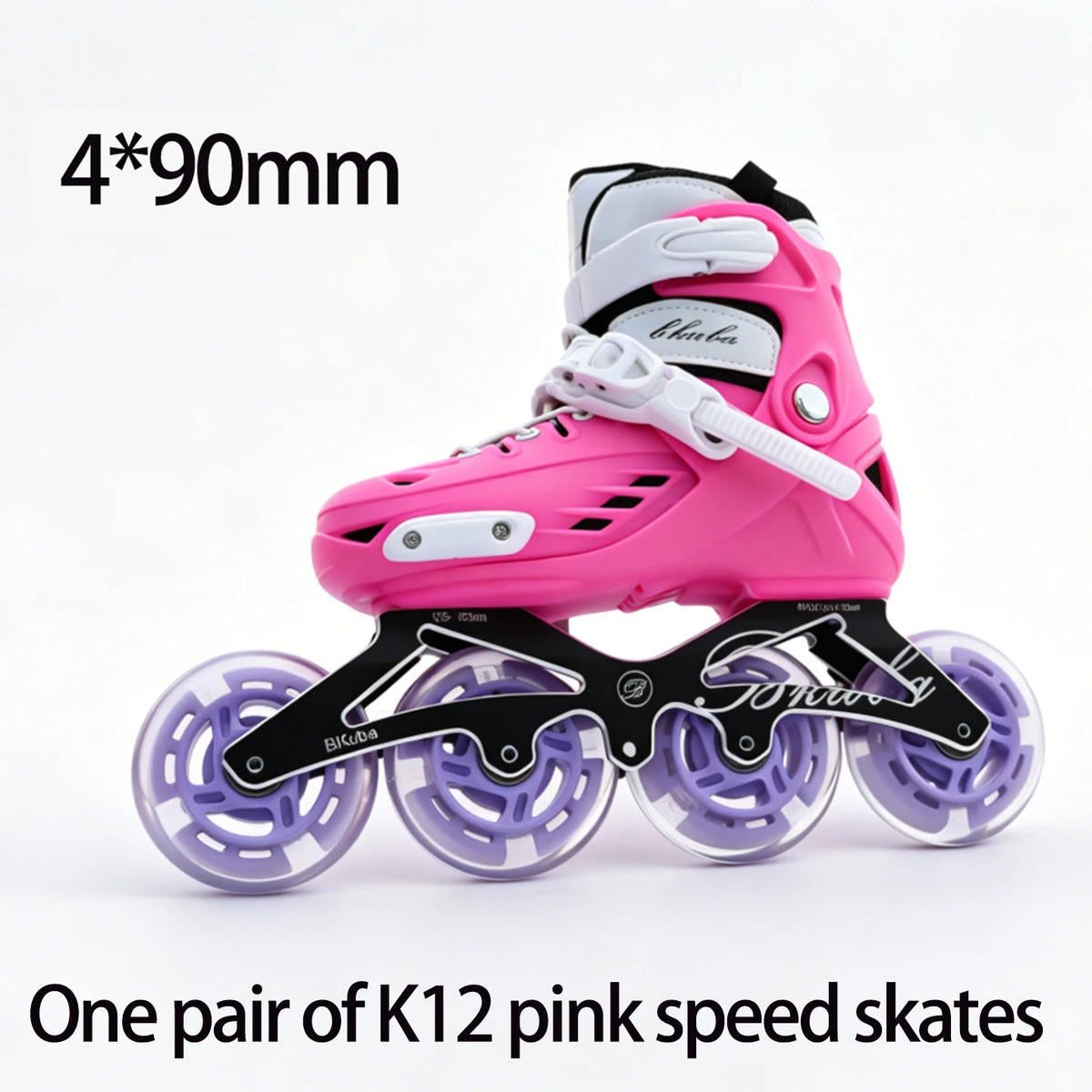Patines en Línea Profesionales de Velocidad con Cuatro Ruedas de 4X90 mm, Tallas Ajustables 32-36 y 36-40, Unisex para Niños y Niñas