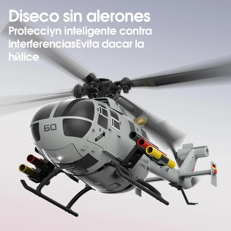 Helicóptero C186S 2,4G RC 4CH 6-Aixs giroscopio retención de altitud flujo óptico sin escobillas Helicóptero de Control remoto juguetes para chico adulto
