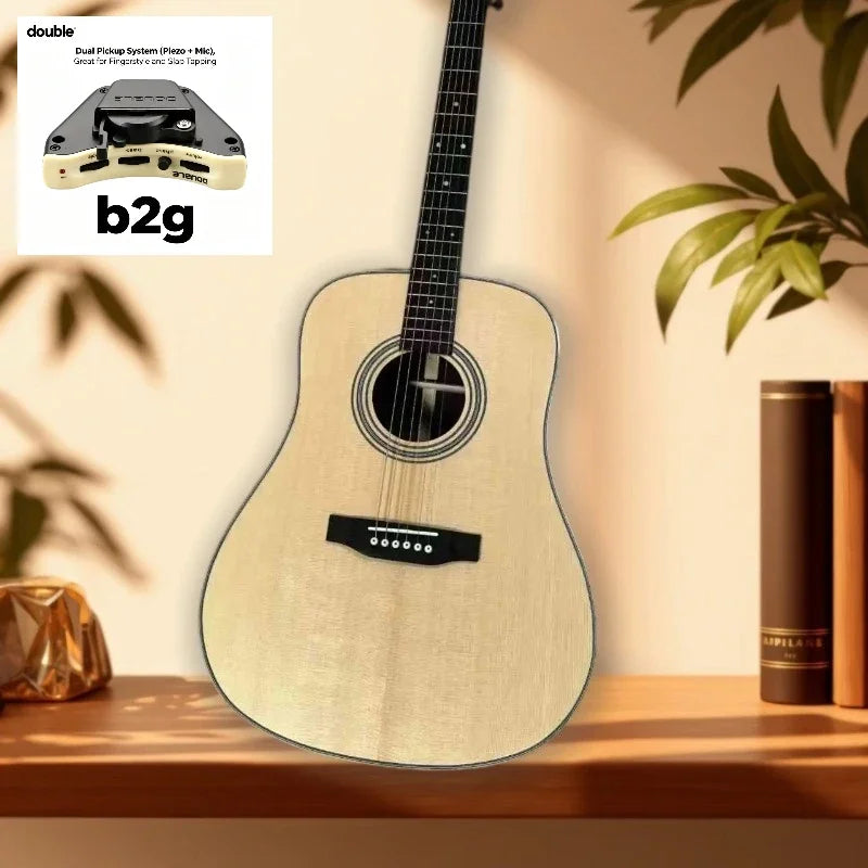 Guitarra acústica de 4 pulgadas, modelo D28, con tapa de abeto macizo y fondo y laterales de palo de rosa, ideal para guitarristas principiantes e intermedios.