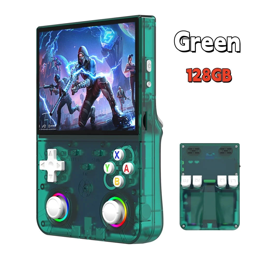 New R36 Ultra X Handheld Retro Video Game Console IPS Screen 128GB Portable Games Pocket Player with Linux System