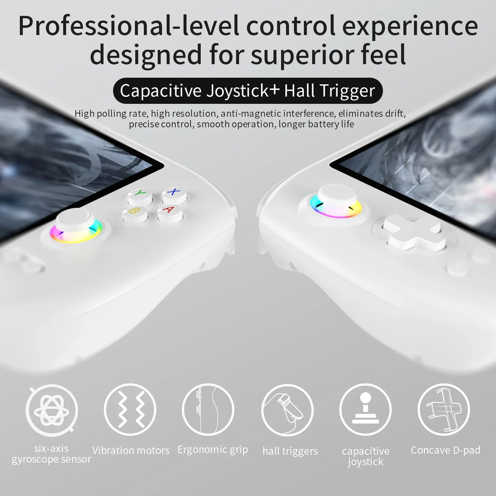 ANBERNIC RG557 Consola Retro Portátil Android Insignia 5.48" AMOLED Dimensity 8300 Joystick con Refrigeración Joystick Capacitivo Regalo