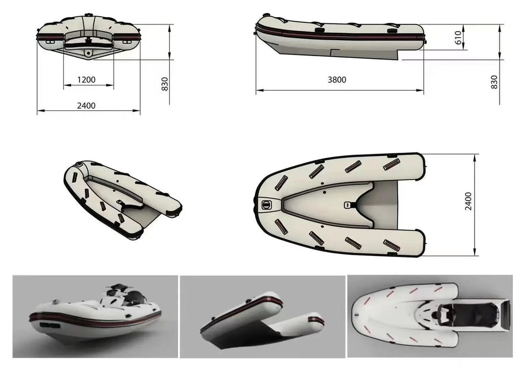 Nuevo Jet Ski inflable tierno para botes de remos, lancha motora de PVC para aguas de lago y océano, uso al aire libre