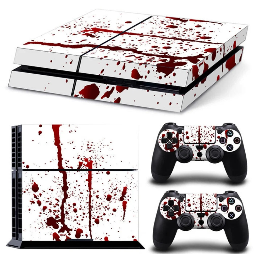 Adhesivo protector de vinilo compatible con consola PS4 y 2 mandos, funda extraíble