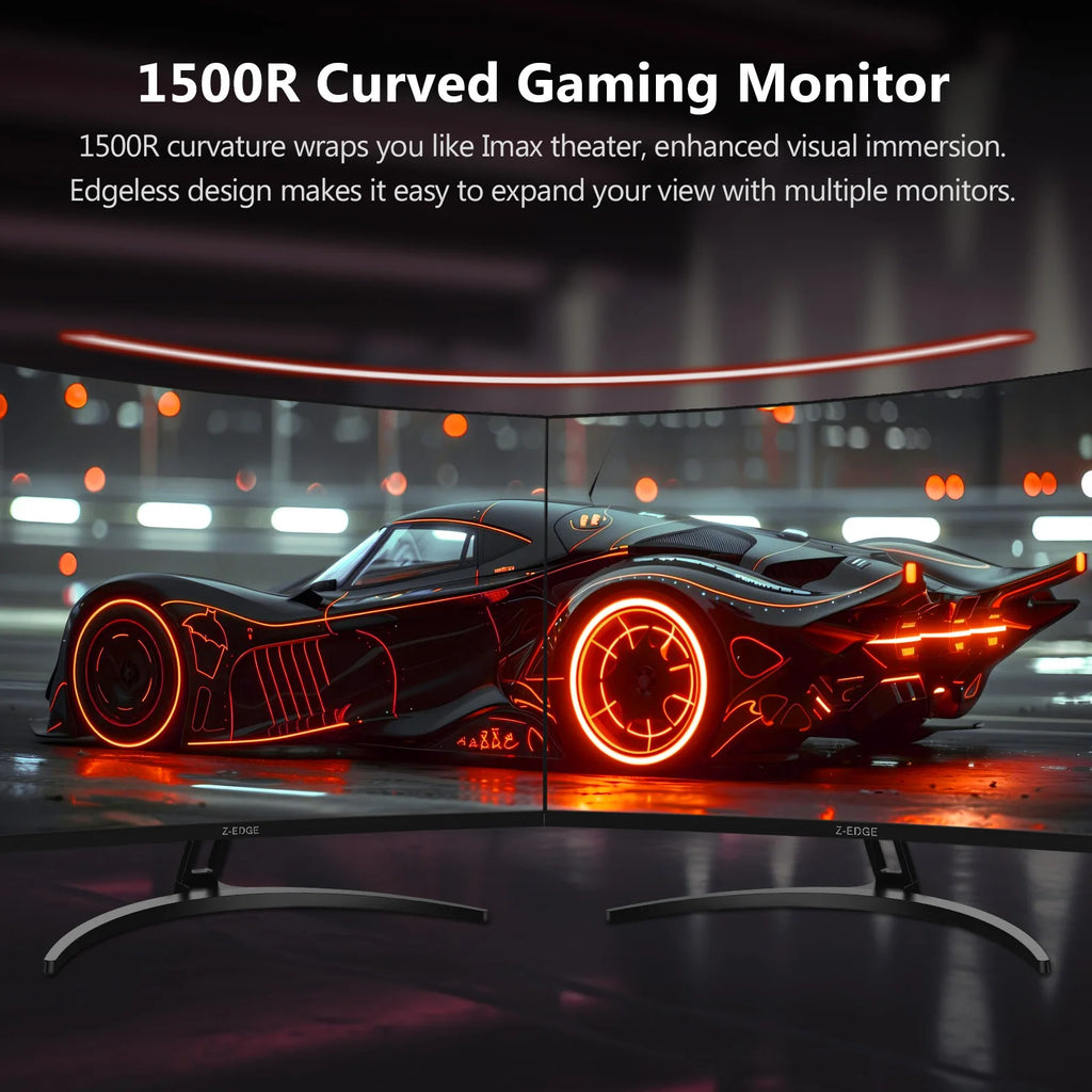 Monitor curvo para juegos Z-EDGE de 32 pulgadas, 240 Hz, monitor LED Full HD de 1920 x 1080, panel VA de 16:9, 1 ms MPRT, FreeSync, HDR10, brillo de 280 cd/m², pantalla curva de 1500R, 120 % sRGB, 3500:1, compatible con VESA