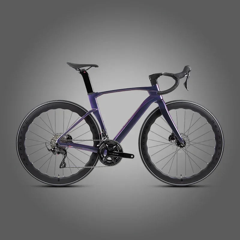 Bicicleta de ruta TWITTER CYCLONE 105, grupo R7120-24S, cableado interno totalmente oculto, fibra de carbono T1000, frenos de disco hidráulicos R7070