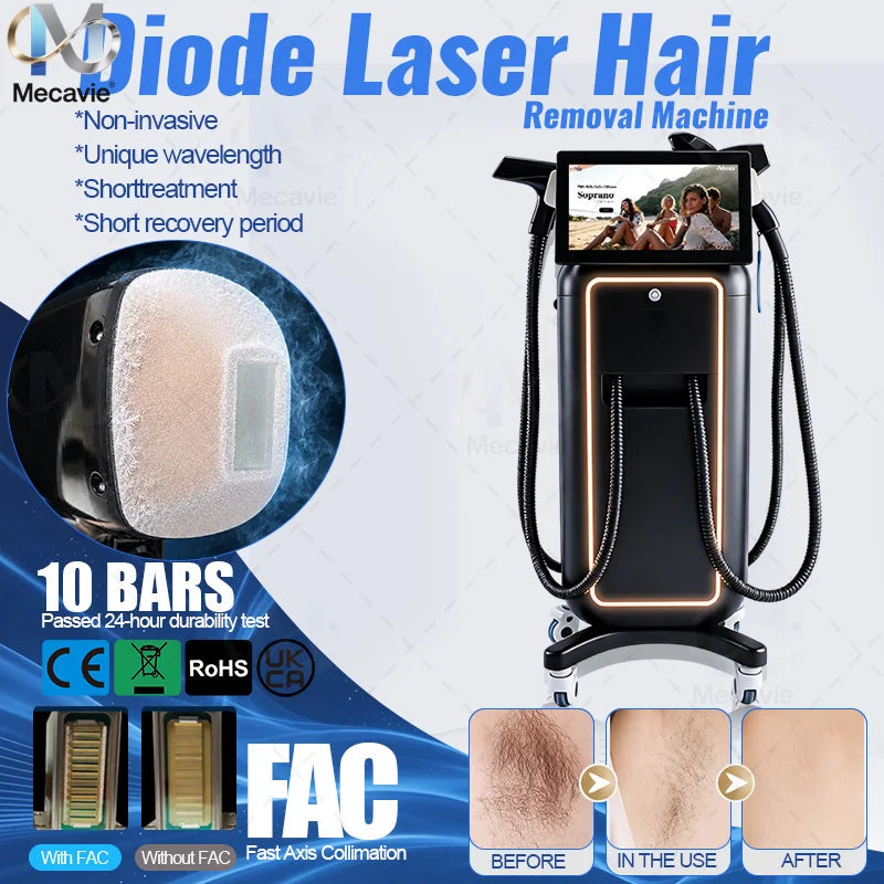 Máquina de Belleza Multifuncional 4 en 1 de 6000W, Láser de Diodo, Pico DPL, RF, Rejuvenecimiento de la Piel, Depilación, Eliminación de Tatuajes
