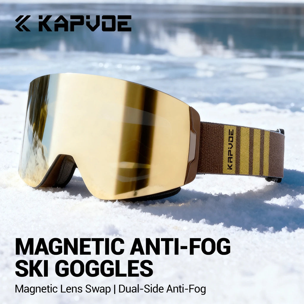 Gafas de esquí Kapvoe, gafas de nieve, gafas de sol UV400 para esquí y snowboard, gafas de moda para mujer y hombre, lentes antiniebla, gafas para motocicleta.