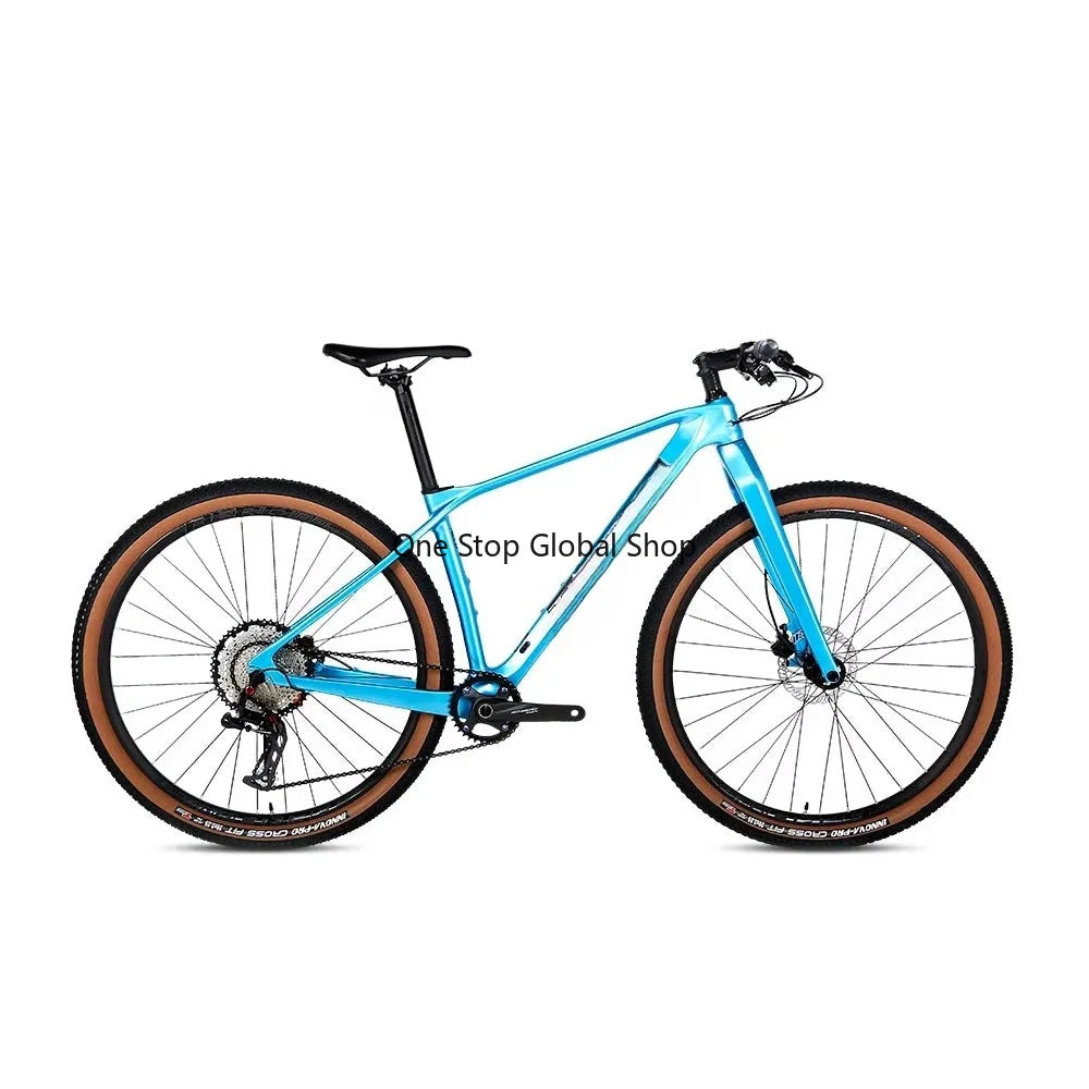Bicicleta de montaña 29er de fibra de carbono, venta directa de fábrica, 12 velocidades Deore, unisex, ligera, cuadro/horquilla manual, 29(27.5)*19