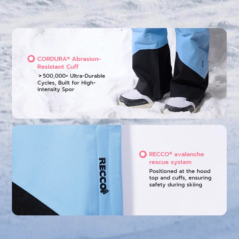 Pantalones de Esquí VECTOR 3L Gruesos para Hombre y Mujer, Overol Recto, Mono con Peto, Impermeable, Cálido para Invierno, Cortavientos, para Deportes al Aire Libre, Snowboard