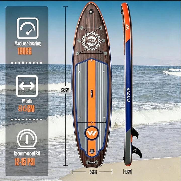 Tabla de Paddle Inflable Ultraligera Serie WNOVA 2026, Tamaño 335-350cm, Material PVC, para Deportes Acuáticos, Yoga, Pesca, Viajes, Surf, Antideslizante