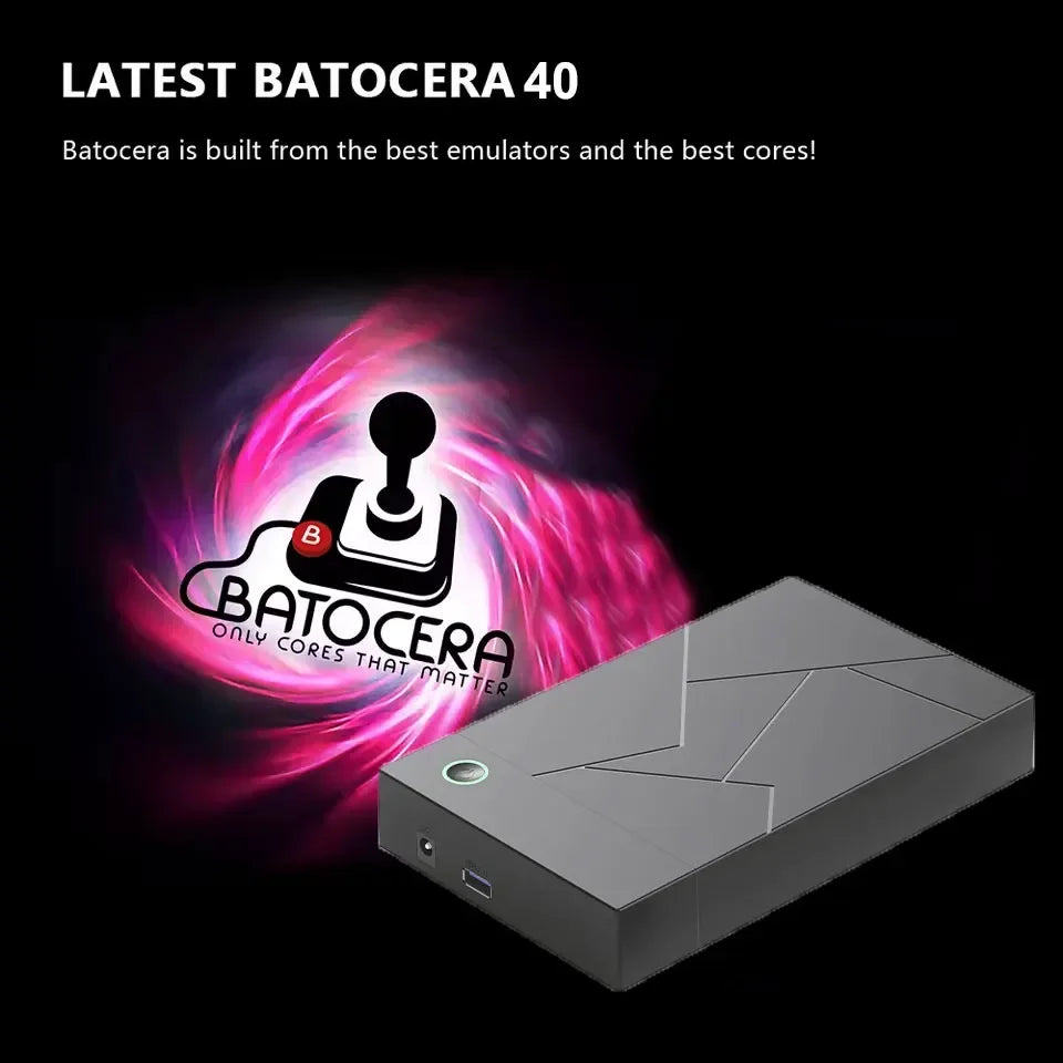 Batocera 40: unidad de juegos con capacidad para añadir o eliminar juegos, 4 TB, USB 3.0, más de 10 000 juegos, compatible con Windows 11 y ordenadores, fácil de usar con PS4/PS3/PS2/WII.