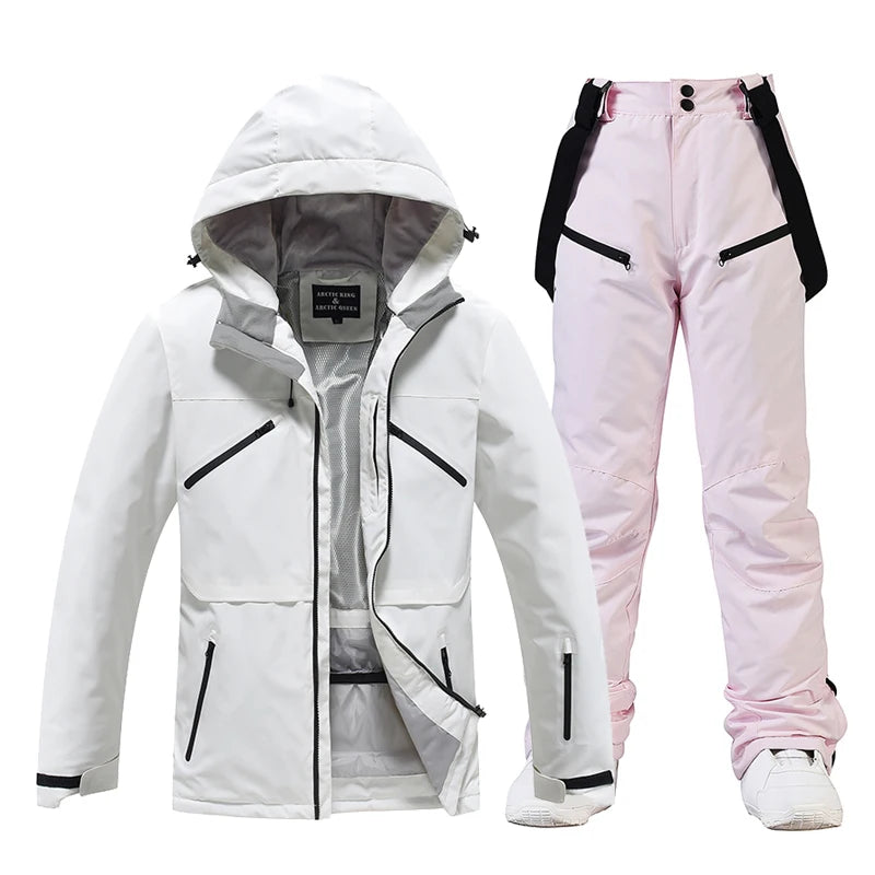Conjunto de traje de esquí impermeable para hombre y mujer, traje de nieve, conjunto de chaqueta y pantalón de esquí, ropa de exterior, snowboard, en general