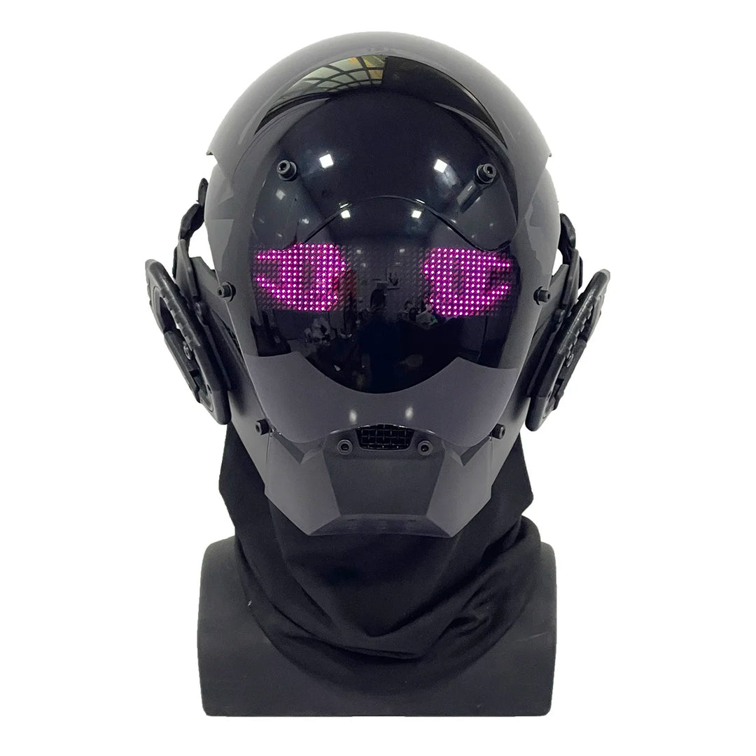 Máscara Cyberpunk LED, Máscara para Juegos de Rol, Control por Aplicación, Casco Programable, Decoración para Juegos de Rol, Disfraz para Fiestas