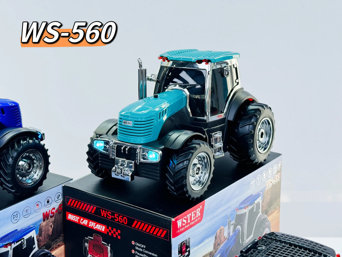 EONKO WS-560 Nuevo altavoz Bluetooth inalámbrico con forma de coche tractor con TF USB FM AUX TWS, luz LED para selfies y carga tipo C