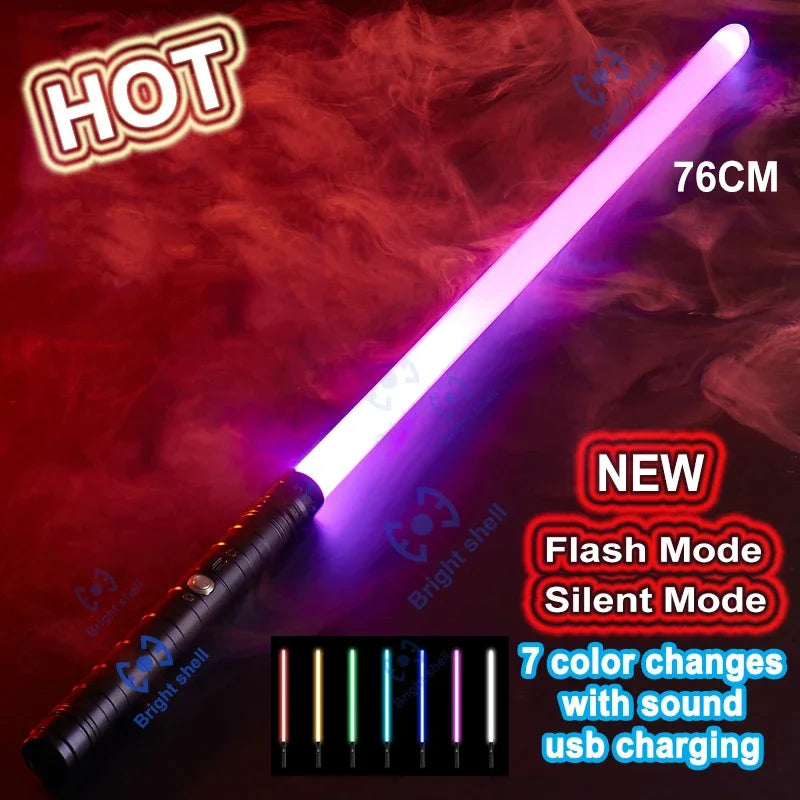 Juguete de sable de luz láser de metal, sable de luz RGB con 15 cambios de color, sonidos, efectos Force FX, FOC, juguete bláster, regalo de espada láser Jedi