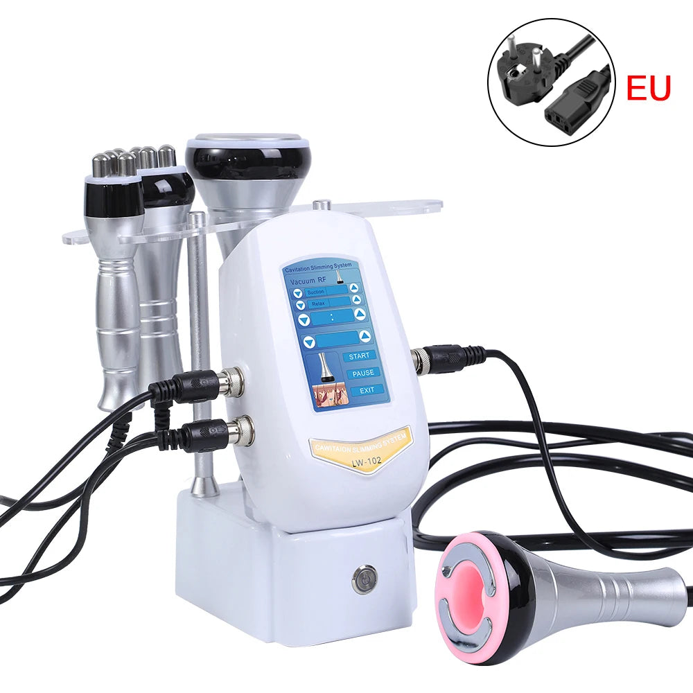 Máquina de Cavitación 40K 4 en 1, Dispositivo de Belleza con Masaje Ultrasónico y Calor para el Cuidado Facial y Corporal