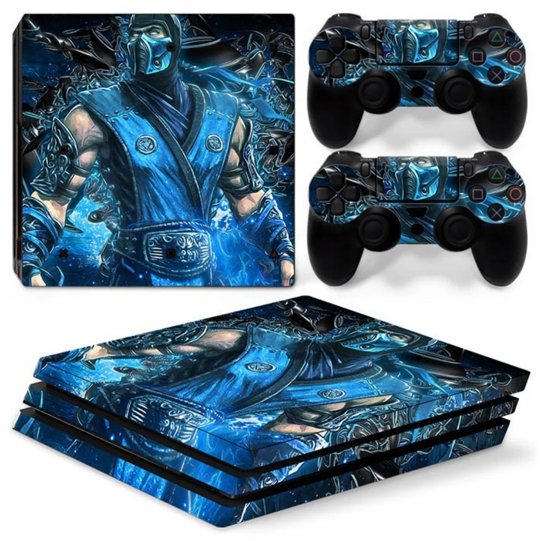 Protective Vinyl Decal Skin Sticker Full Set Cover Wrap for PS4 Pro Console and 2 Controllers