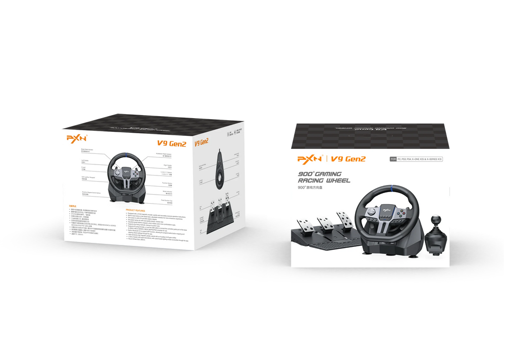 Volante de carreras PXN V9 Gen2 para juegos de 900 grados, simulador de coche, PC, PS4, Switch, simulador de conducción para ordenador, Euro Truck Simulator