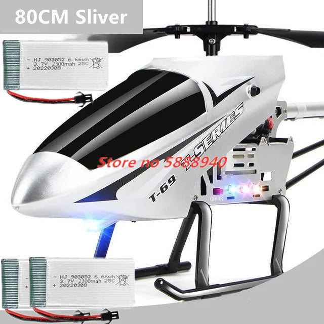 Helicóptero RC de Aleación Actualizado, 2.4G, 150M, 85CM, Gran Tamaño, Resistente a Caídas, con Luces LED, Control Remoto, Regalos