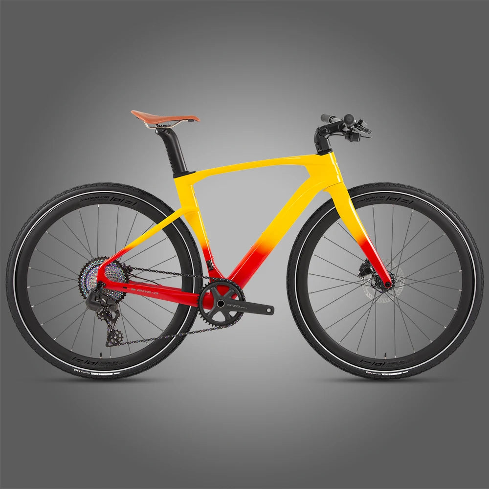 TWITTER V3Pro Transmisión electrónica SENTYEH ES800-13S Bicicleta de gravel de fibra de carbono con manillar plano y freno de disco hidráulico
