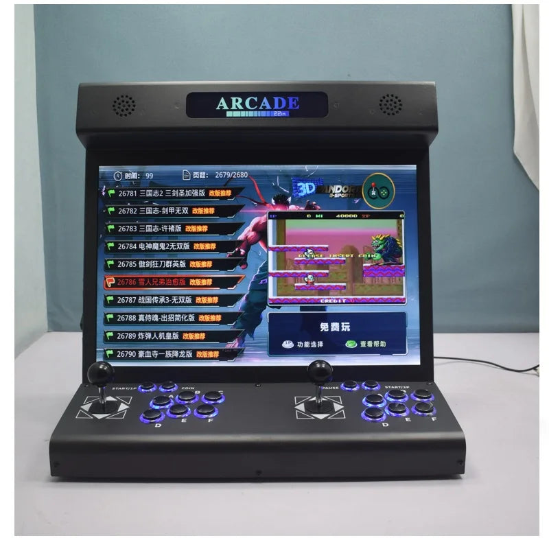 Máquina Arcade Bartop LCD de 22 Pulgadas S812 3D H3 Pandora Box 23000 en 1 con Doble Joystick y Ranura para Monedas