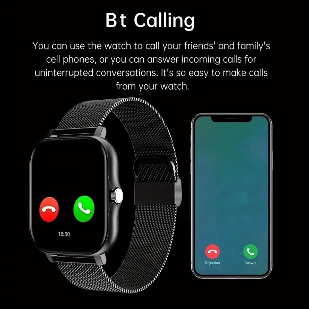 LAXASFIT 2025 Nuevo reloj inteligente para hombre, regalo para mujer, reloj deportivo de fitness con pantalla táctil completa, reloj inteligente con llamada Bluetooth