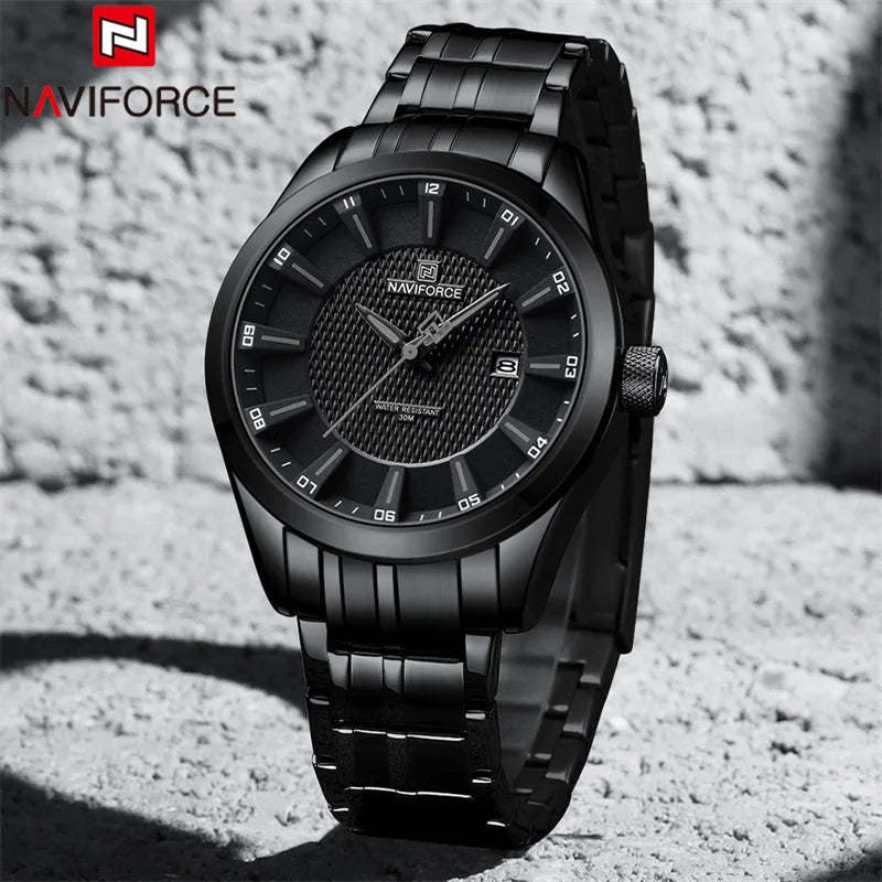Reloj de pulsera para hombre NAVIFORCE, marca de lujo, fecha automática, reloj de negocios para hombre, acero inoxidable, deportivo, militar, reloj original para hombre 8032