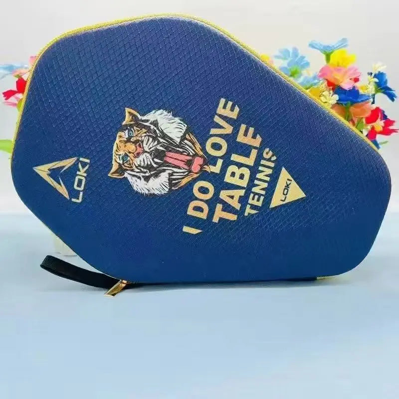 Estuche rígido para raqueta de ping-pong con diseño de dragón, bolsa de transporte portátil y protectora para raqueta de tenis de mesa.