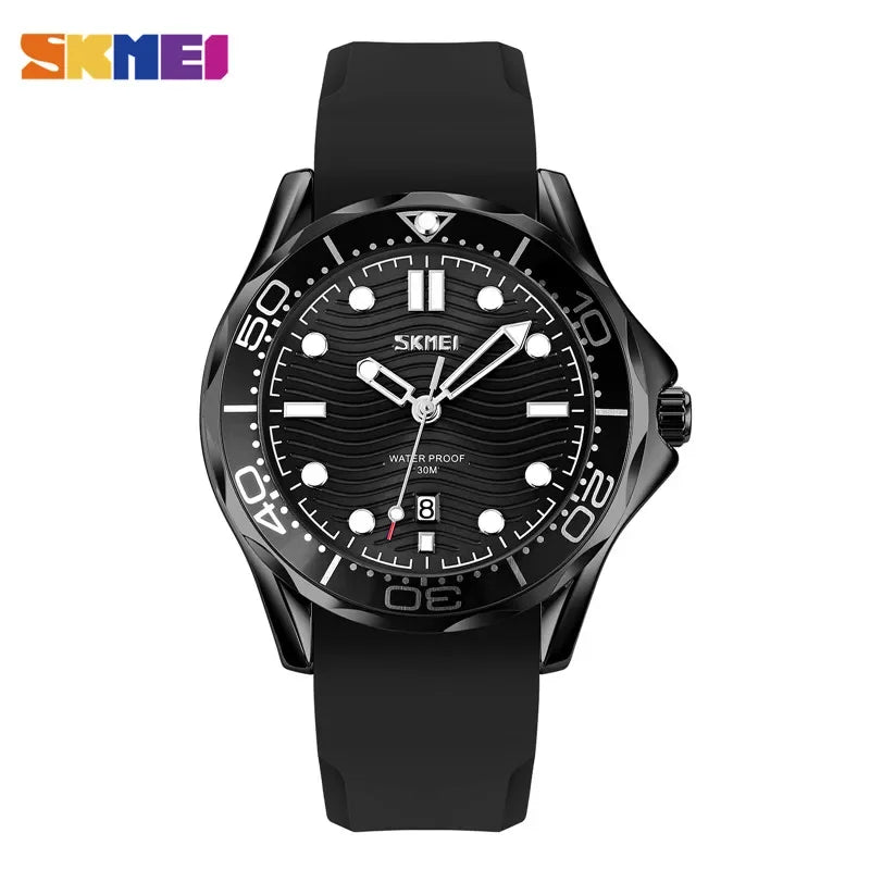 Reloj de pulsera SKMEI 9276 con esfera de textura tridimensional, reloj de moda con fecha y hora para hombre, movimiento de cuarzo japonés