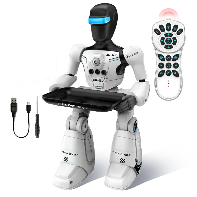 Robot inteligente de control remoto con IA, juguete programable, compañero interactivo con control por voz para educación temprana, robot de reparto, regalo
