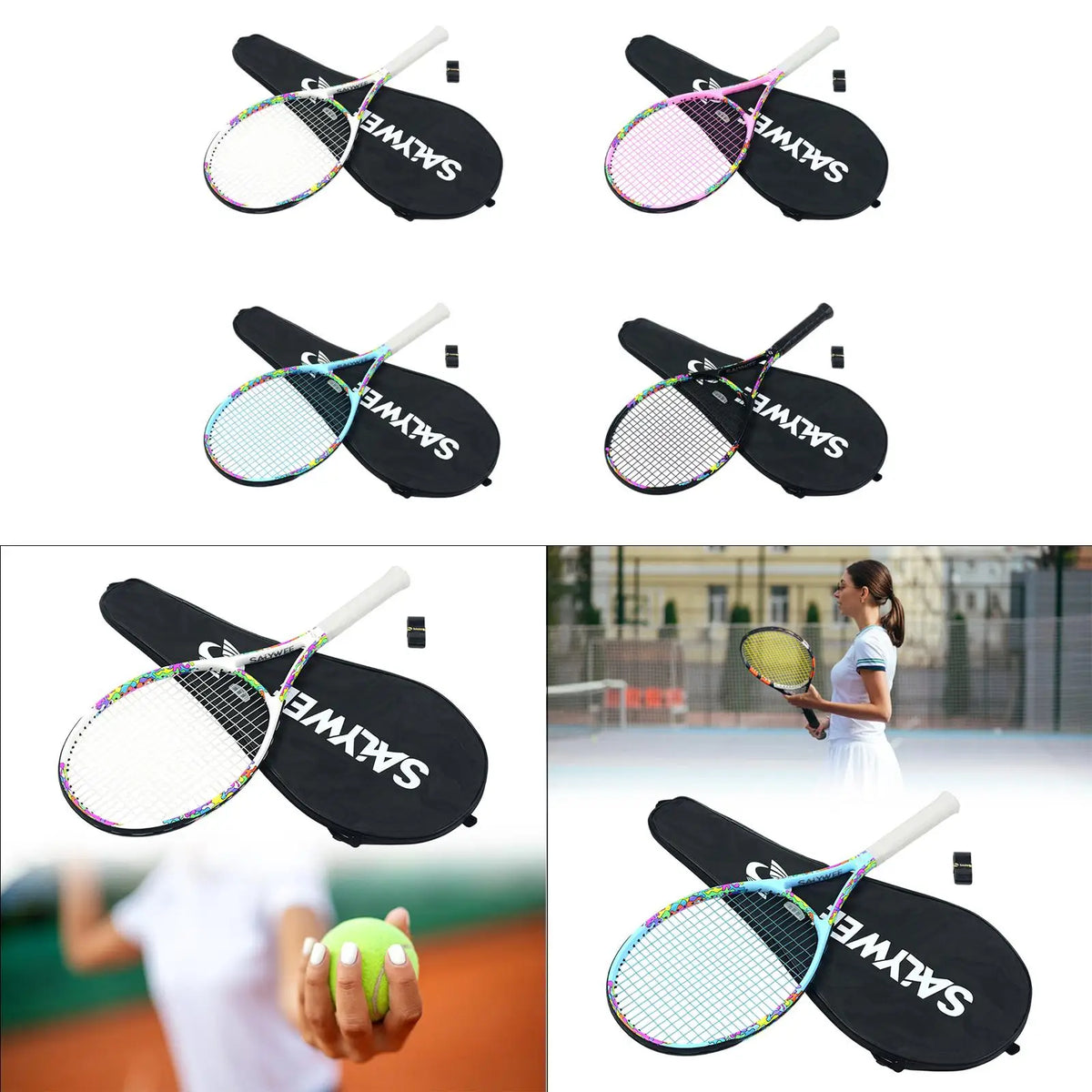 Raqueta de tenis con estuche de transporte para actividades deportivas al aire libre