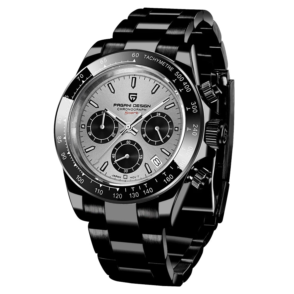 PAGANI DESIGN 2026 Nuevo Reloj de Cuarzo para Hombre de Lujo en Oro Rosa, Reloj de Pulsera Deportivo con Cronógrafo e Impermeable 100M para Hombre