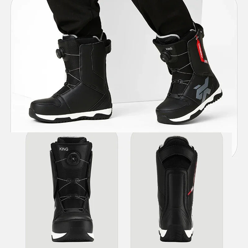 Zapatos deportivos de Snowboard para hombres y mujeres, botas de nieve, modelos de hebilla de alambre, zapatos de esquí térmicos, equipo de esquí cálido, botas de esquí para adultos, nuevo